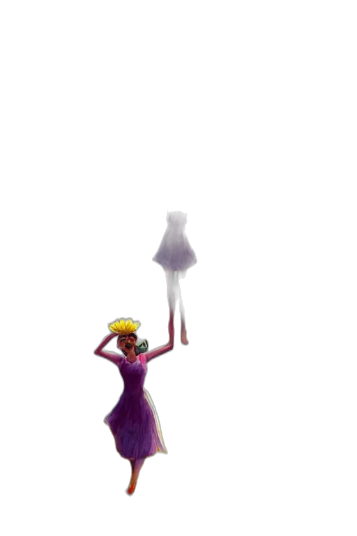 dress, crown, staff, umbrella, concept art, 3d render, pixel art, fantasy art transparent PNG cut-out