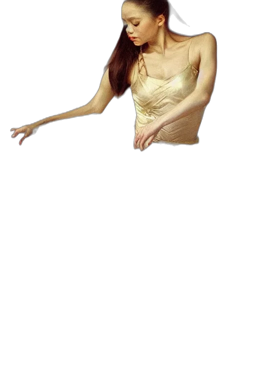 dress, creature, face, hair transparent PNG cut-out
