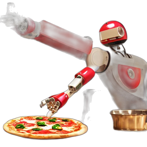 robot, food, 3d render, concept art transparent PNG cut-out