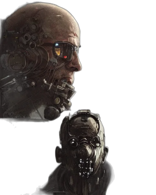 robot, face, mask, concept art transparent PNG cut-out