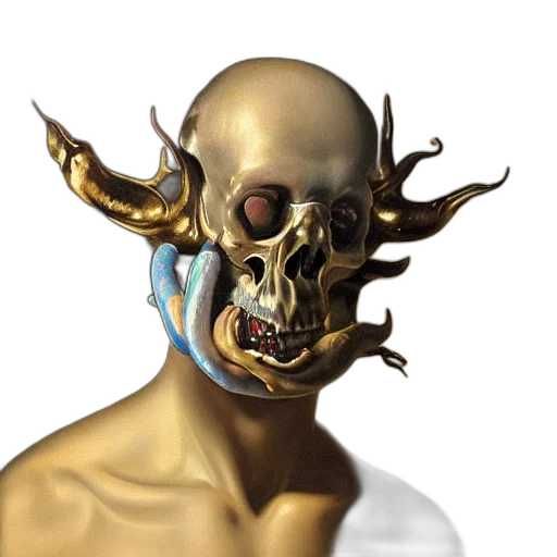 mask, face, jewelry, creature, concept art, fantasy art, photorealistic, 3d render transparent PNG cut-out