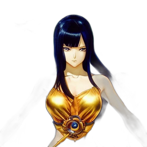 dress, jewelry, fantasy art, concept art, anime, 3d render, golden, blue transparent PNG cut-out
