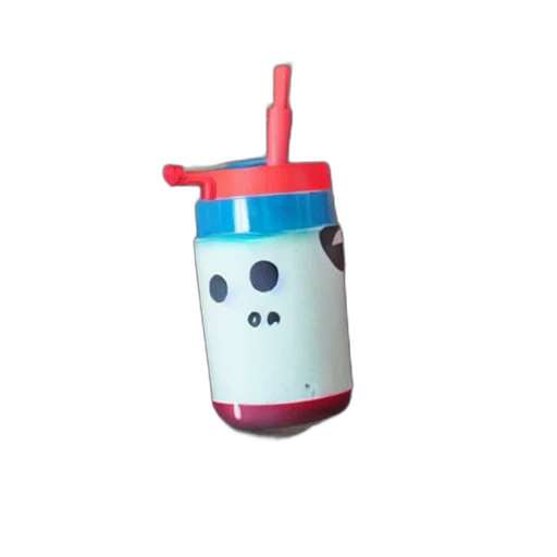 robot, bottle, staff, weapon, 3d render, vaporwave, concept art, outer space transparent PNG cut-out