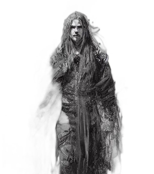 creature, hair, dress, staff transparent PNG cut-out