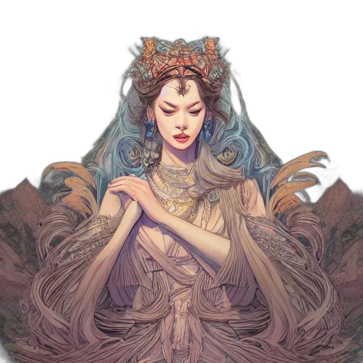 crown, dress, jewelry, fantasy art, concept art, pixel art, watercolor, pastel transparent PNG cut-out