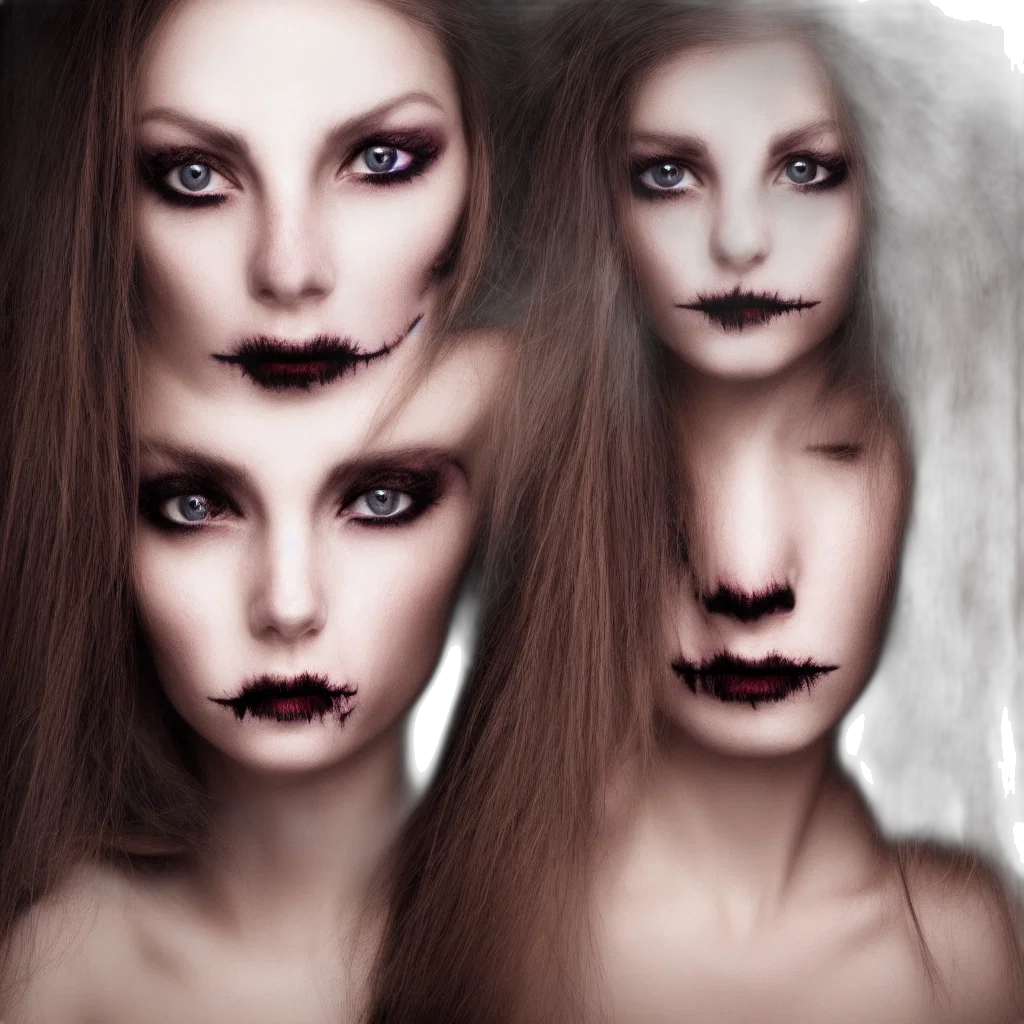 face, mask, hair, creature, photorealistic, fantasy art, concept art, 3d render transparent PNG cut-out