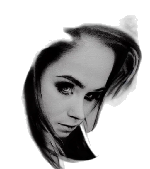 face, hair, photorealistic, cartoon transparent PNG cut-out