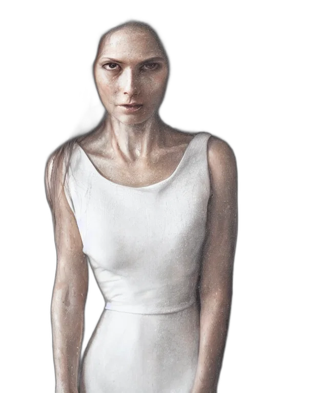 dress, face, jewelry, jacket transparent PNG cut-out