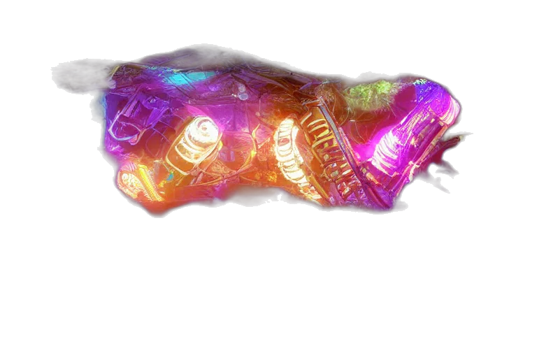 bottle, jewelry, weapon, jacket, 3d render, vaporwave, concept art, photorealistic transparent PNG cut-out