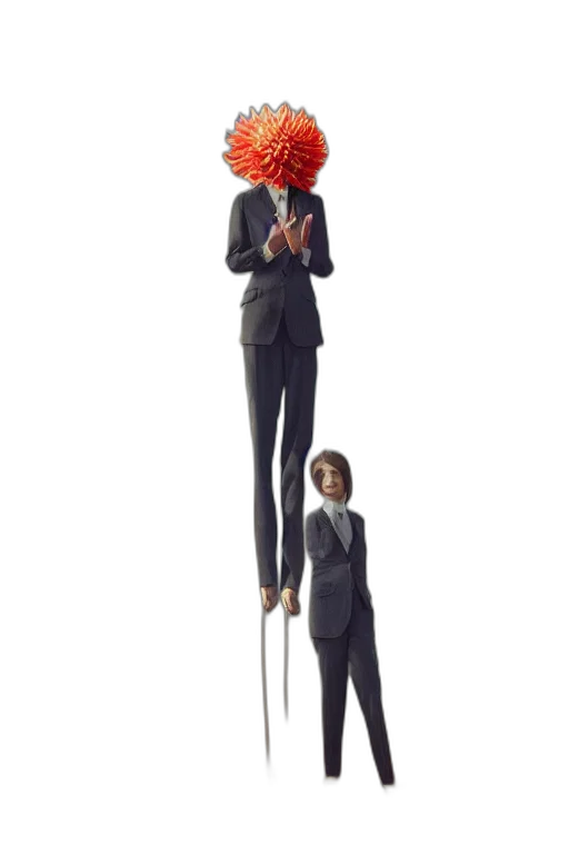 staff, umbrella, concept art, 3d render, closeup, giant, dahlia, flower transparent PNG cut-out