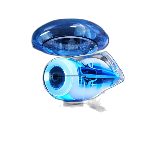jewelry, robot, crown, weapon, 3d render, concept art, outer space, blue transparent PNG cut-out