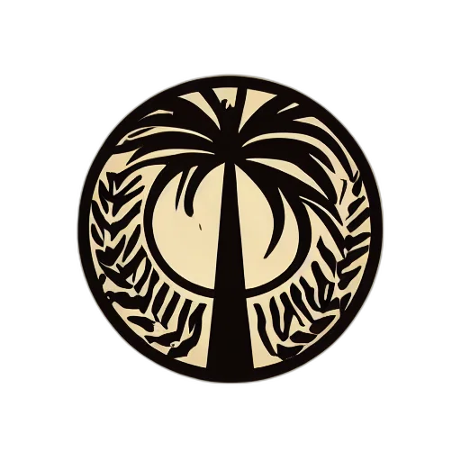 umbrella, staff, earth tones, logo, nahda, date, palm, company transparent PNG cut-out