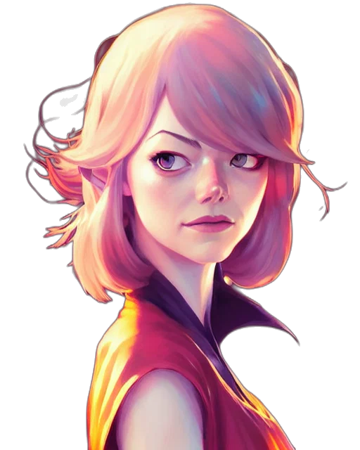 face, crown, dress, hair, fantasy art, concept art, watercolor, anime transparent PNG cut-out