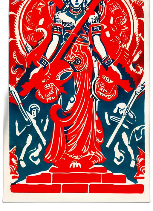 comic book art, red, kali, durga transparent PNG cut-out