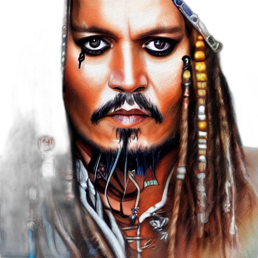 face, photorealistic, fantasy art, comic book art, oil painting, portrait, johnny, depp transparent PNG cut-out