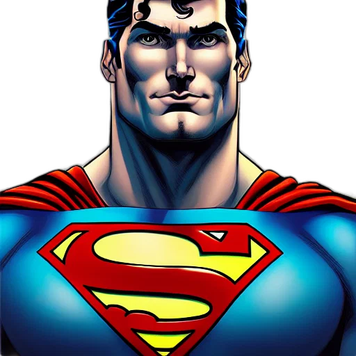 comic book art, concept art, cartoon, photorealistic, superman, realistic, extremely, detailed transparent PNG cut-out