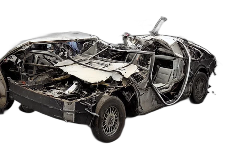 car, damaged, delorean transparent PNG cut-out