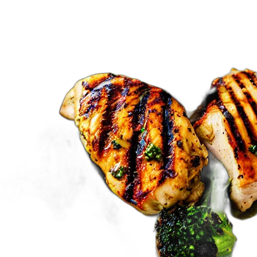 food, photorealistic, 3d render, grilled transparent PNG cut-out