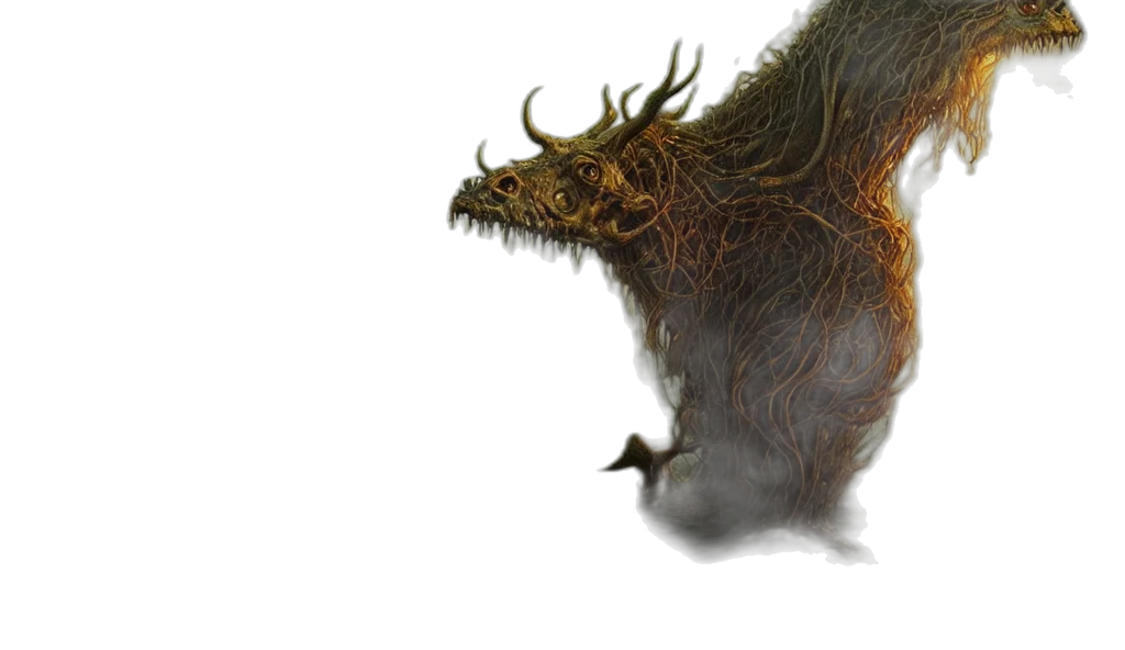 dragon, creature, hair, animal, concept art, fantasy art, photorealistic, 3d render transparent PNG cut-out