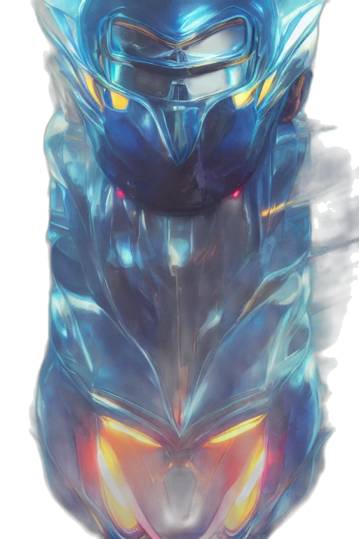 robot, mask, dragon, creature, concept art, fantasy art, anime, watercolor transparent PNG cut-out