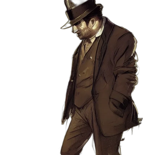 hat, staff, jacket, concept art transparent PNG cut-out