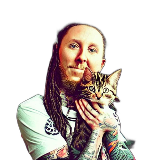 animal, creature, photorealistic, pixel art, cartoon, brian, welch, holding transparent PNG cut-out