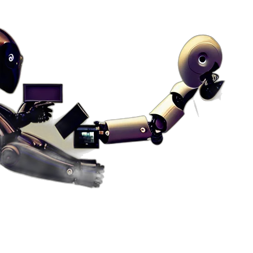 robot, weapon, staff, car, 3d render, concept art, cyberpunk, vaporwave transparent PNG cut-out
