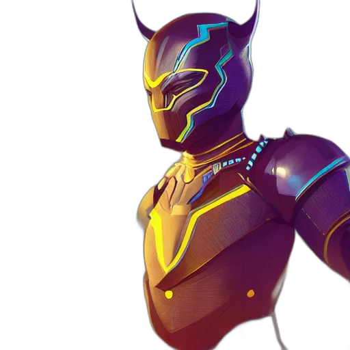 robot, mask, concept art, 3d render transparent PNG cut-out