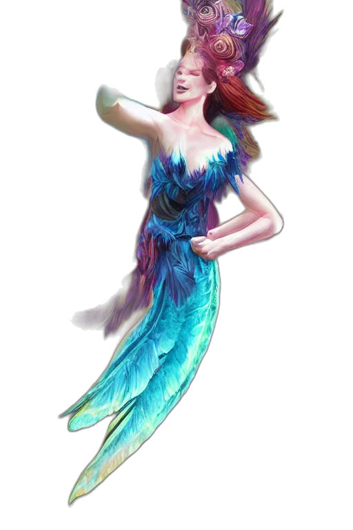 dress, creature, concept art, fantasy art, watercolor, 3d render, underwater, wonderdream transparent PNG cut-out