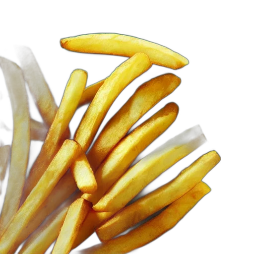 food, crown, weapon, 3d render, photorealistic, concept art, mcdonald, french transparent PNG cut-out