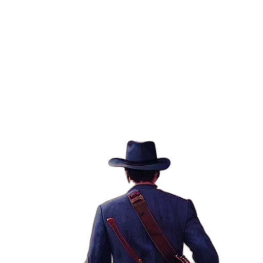 hat, jacket, staff, weapon transparent PNG cut-out