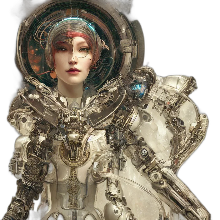 robot, face, concept art, cyberpunk transparent PNG cut-out