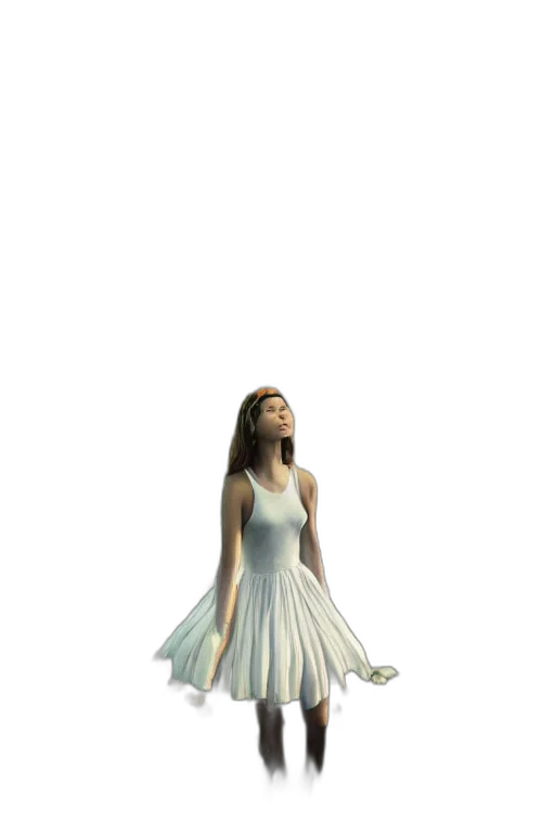 dress, staff, 3d render, concept art, photorealistic, fantasy art, monochrome, pastel transparent PNG cut-out