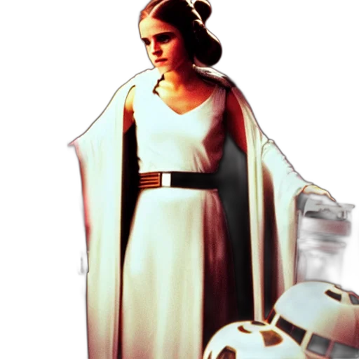 dress, robot, staff, crown, concept art, pixel art, comic book art, photorealistic transparent PNG cut-out