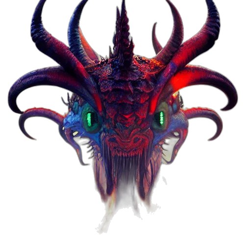 dragon, creature, mask, crown transparent PNG cut-out