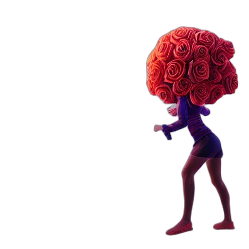 flower, crown, hat, umbrella, 3d render, concept art, pixel art, vaporwave transparent PNG cut-out