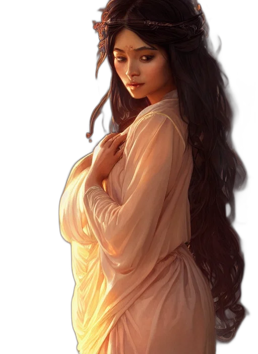 dress, hair, jewelry, face, photorealistic, fantasy art, concept art, oil painting transparent PNG cut-out