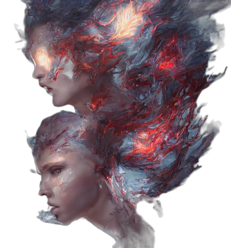 face, mask, hair, crown transparent PNG cut-out