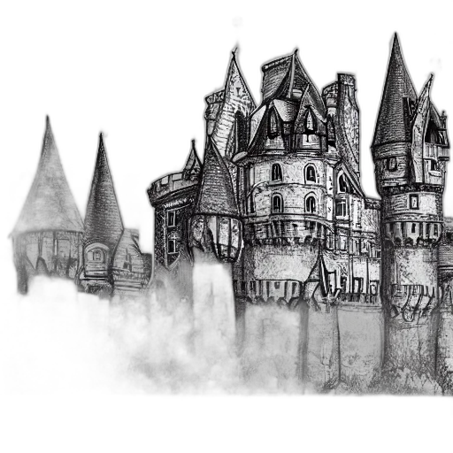 building, concept art, fantasy art, pencil sketch, comic book art, fog, underwater, city street transparent PNG cut-out