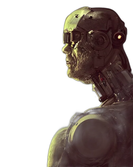 robot, face, mask, creature, cyberpunk, concept art, comic book art, 3d render transparent PNG cut-out