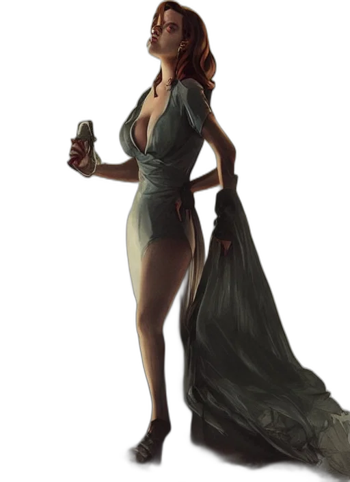dress, bottle, staff, weapon transparent PNG cut-out