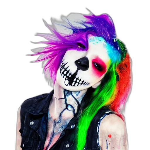 mask, hair, jacket, face, watercolor, cyberpunk, cartoon, vaporwave transparent PNG cut-out
