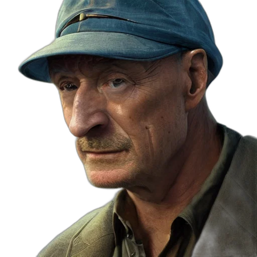 hat, face, staff, animal, photorealistic, concept art, oil painting, 3d render transparent PNG cut-out