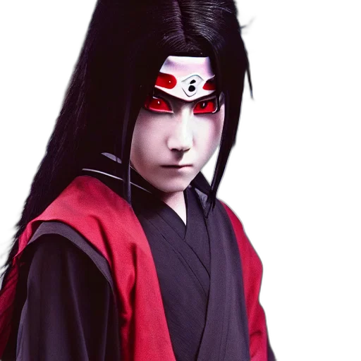 mask, staff, face, photorealistic, anime, concept art, fantasy art, red transparent PNG cut-out