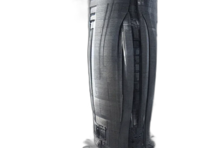 building, dress, shoes, robot, 3d render, concept art, cyberpunk, photorealistic transparent PNG cut-out