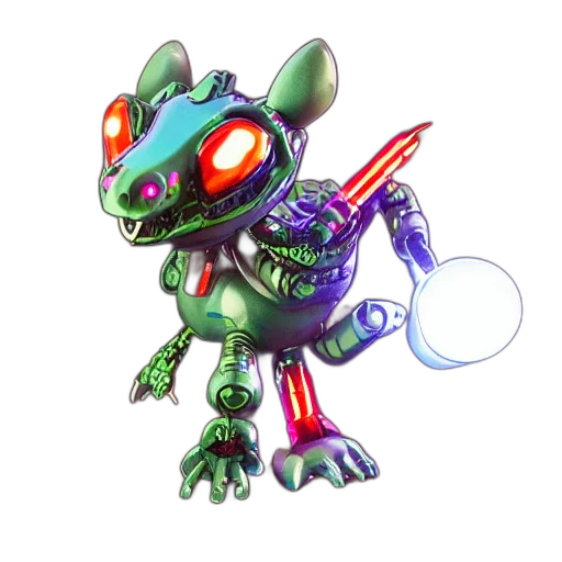 robot, staff, creature, weapon, concept art, 3d render, pixel art, fantasy art transparent PNG cut-out