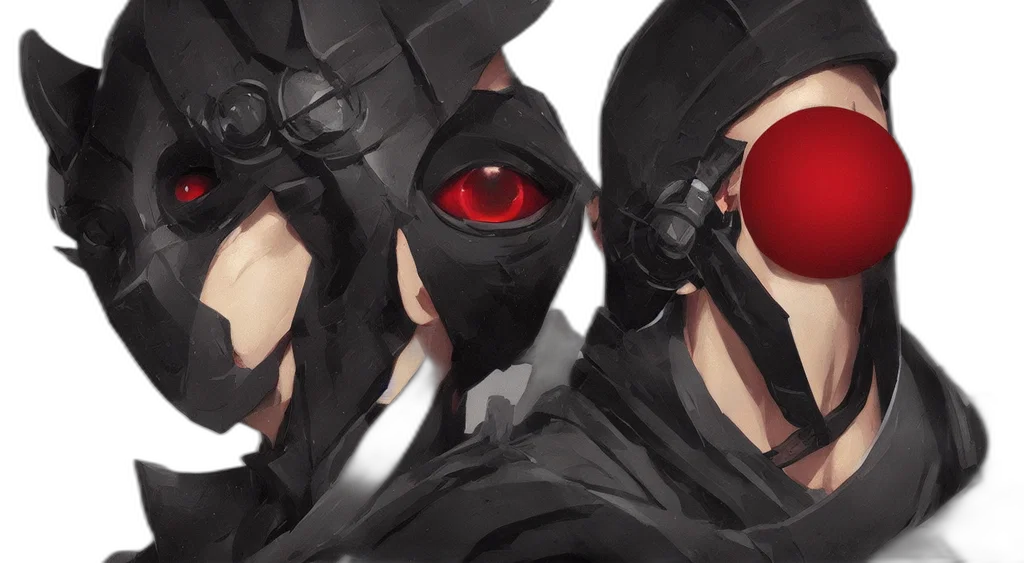 mask, concept art, anime, 3d render transparent PNG cut-out