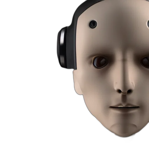 mask, robot, face, 3d render transparent PNG cut-out