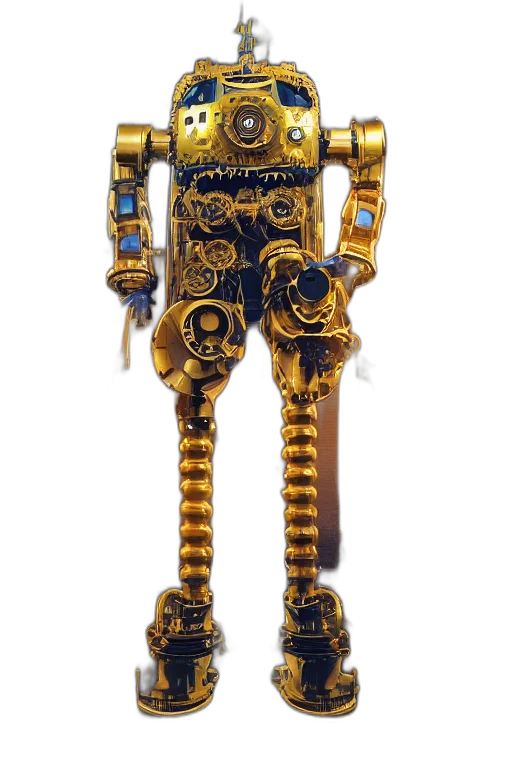 robot, staff, weapon, jewelry, 3d render, concept art, fantasy art, photorealistic transparent PNG cut-out