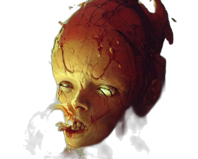 face, mask, creature, concept art transparent PNG cut-out